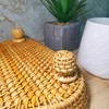 amololo 10" Rattan Wicker Woven Triangle Pedestal Stand for Serving