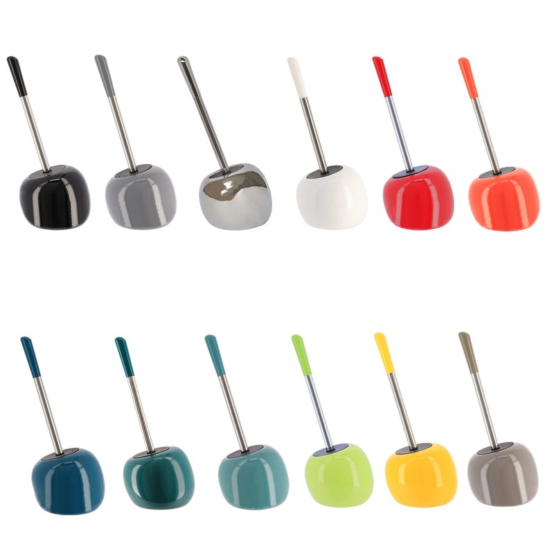 PISE Freestanding Peacock Blue Toilet Brush and Holder Set