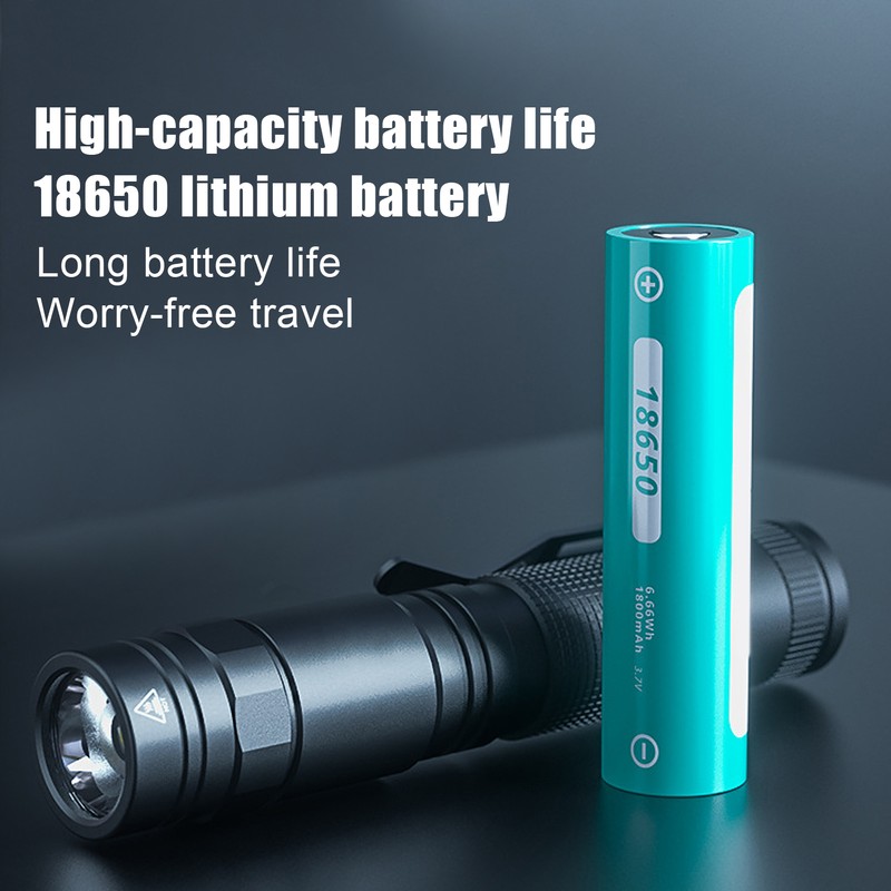 LED Flashlight Built in 1800mAh Lithium Battery IPX6 Waterproof Torch