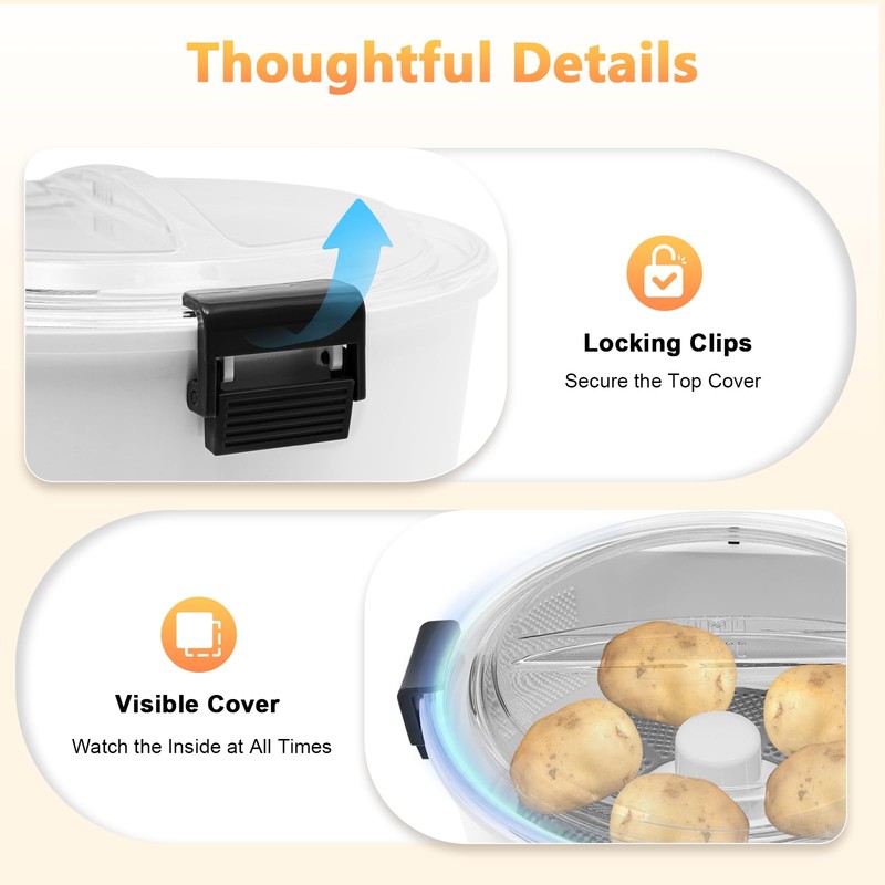 Electric Potato Peeler Machine, 85W One-button Drive Automatic Vegetable &