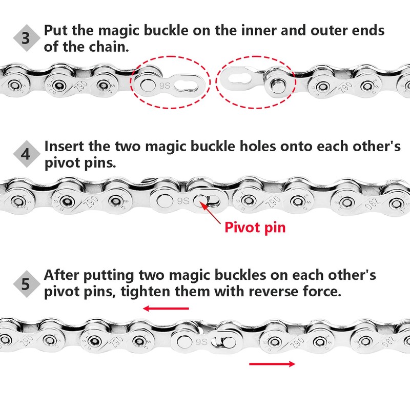 Qrity 5 Pairs Bike Chain Links, Bicycle Chain Link Connector,