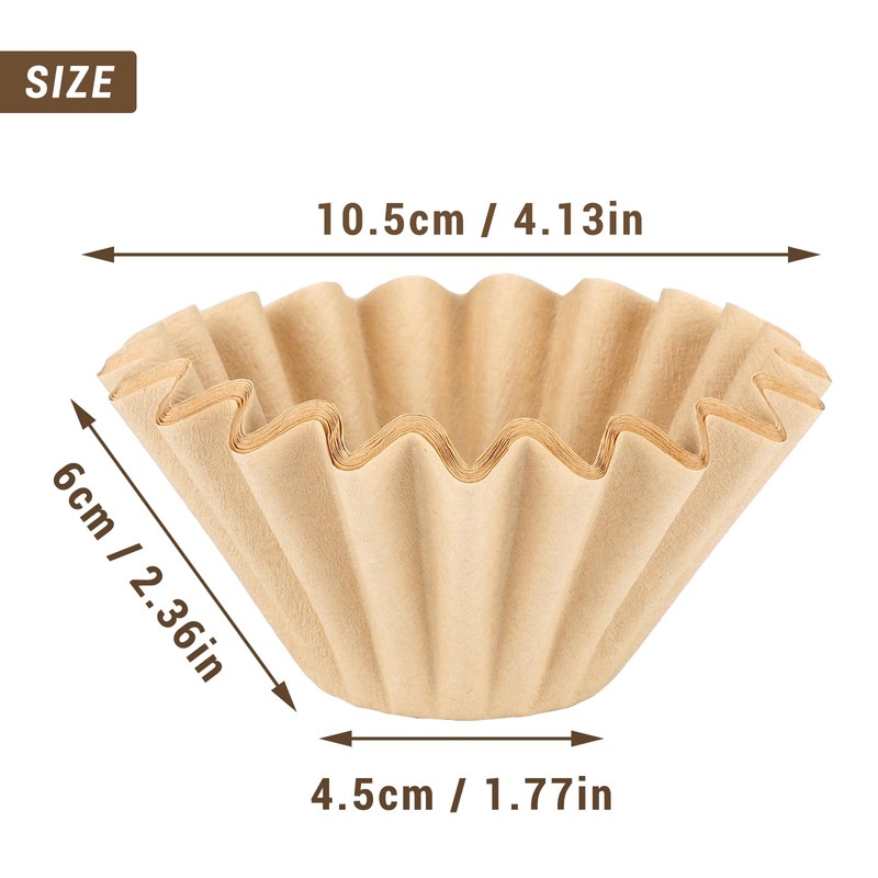 EUSOAR 1-2 Cup Unbleached Coffee Filters, Pack of 200 Disposable