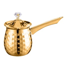 Traditional Greek Coffee Pot with Long Handle for Cafe, Gold 200ml, 200ml