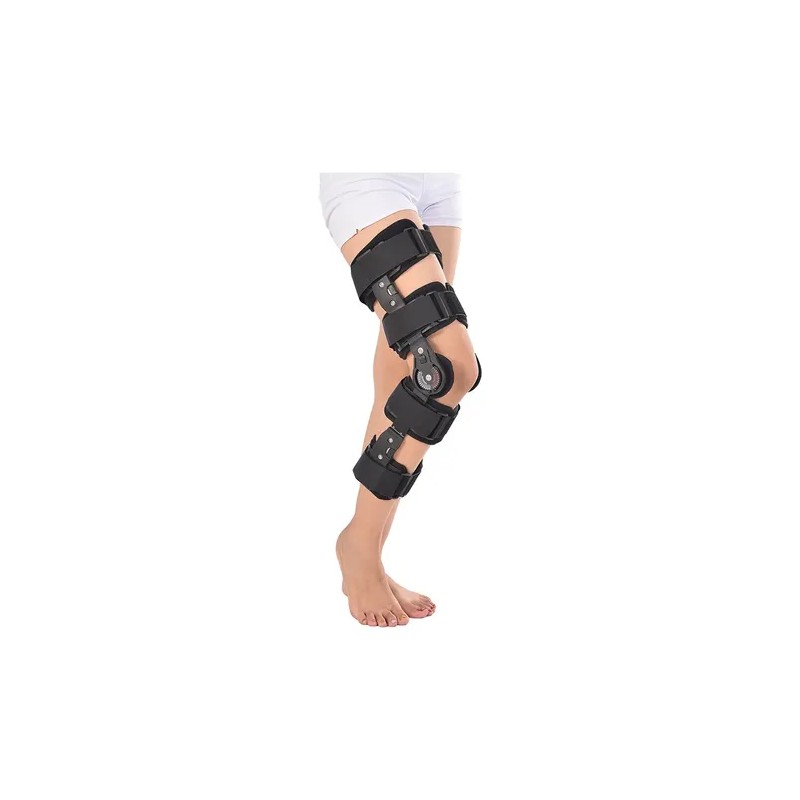 Rodillera Mecanica Graduada Post Operatoria Ajustable Color Negro Talla Unica