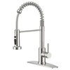 QFN Kitchen Faucet with Pull Down Sprayer, Brushed Nickel Stainless