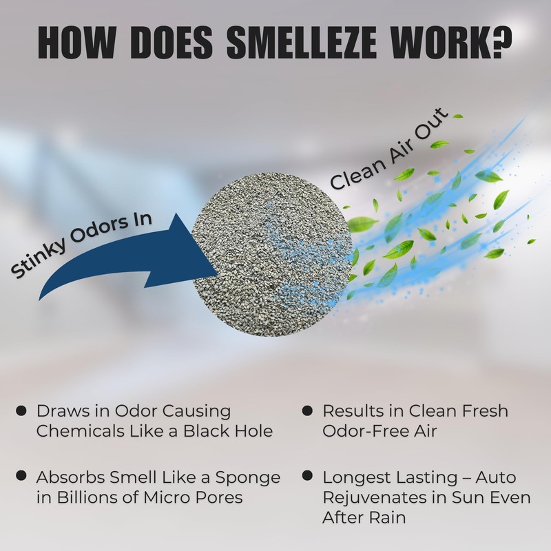 SMELLEZE Reusable Basement Odor Removal Deodorizer Pouch: Rids Funky Smell