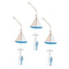 BIUDECO Wooden Fish Pendant Pcs Set Hanging Ornaments for Home