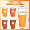 80 Pcs 12 oz Orange Disposable Coffee Cups with Lids
