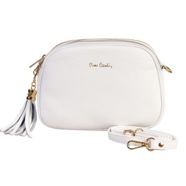 Pierre Cardin Women's Genuine Leather Large Shopper Shoulder Bag Shoulder Bag Multifunctional Elegant Ladies Handbag Shopper Shoulder Bag Multifunctional Ladies Handbags, White