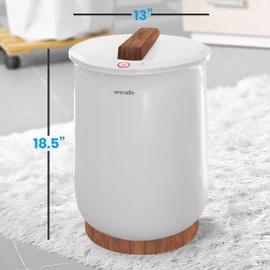 SereneLife Luxury Warmer Bucket Style-White Large Portable Spa Blanket Heater for Bathroom, Auto Shut Off, Fits Up to Two Oversized Towels, Bathrobe, Throw Pillow, PJ, Clothes