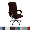 Velvet Plush Stretch Computer Office Chair Cover with Armrest,Solid Color
