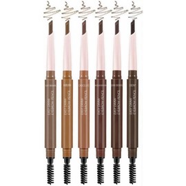 Eyebrow Pencil, Double Ended Eyebrow Pencil, Eyebrow Pencil, Waterproof, Long Lasting, Sweatproof, Easy to Color, Eyebrow Pencil and Eyebrow Brush for Beginners, Practical Eyebrow Ink Pencil-01# Light