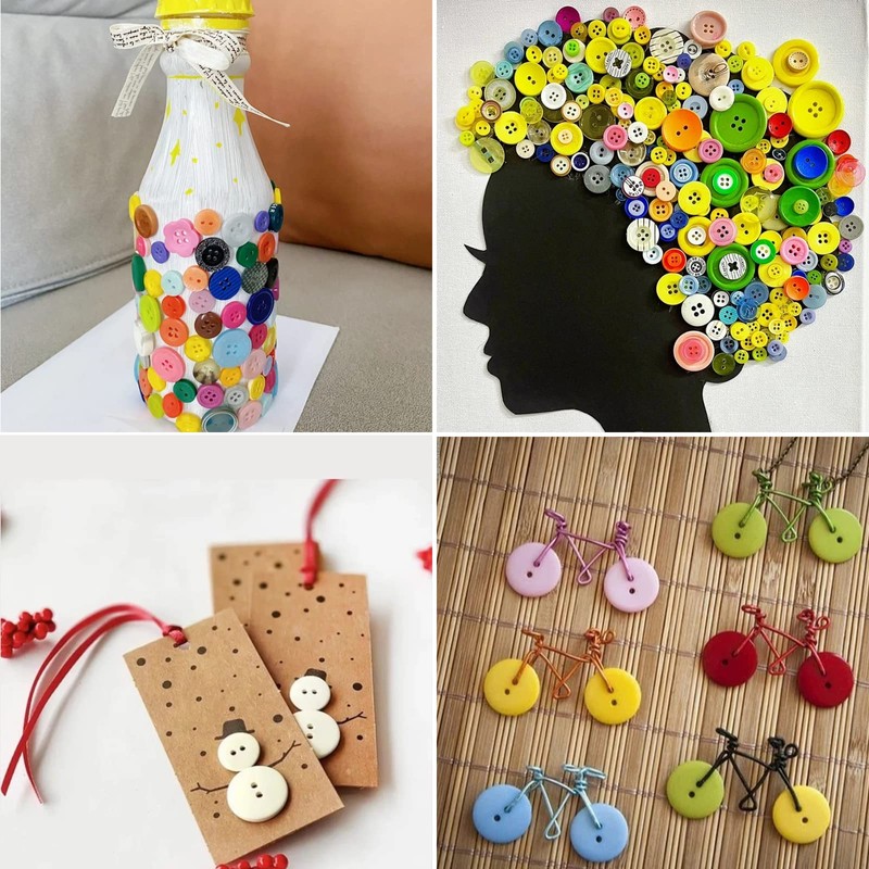 Bohory 500PCS Round Resin Button Sewing Craft Buttons, 2 Hole