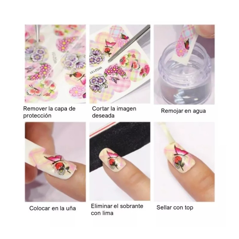 Xiaoya 170 Stickers Uñas Diseño Mariposas Mariposa (2 Planillas)