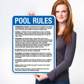 Minnesota Pool Rules Sign, Complies with State of Minnesota Pool Safety Code, (SI-62084) 18x24 Inches, 55 mil Thick HDPS (high Density polystyrene), Made in USA