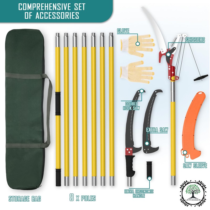 Pole Saws for Tree Trimming, 7.3-27 ft Extendable Tree Trimmers