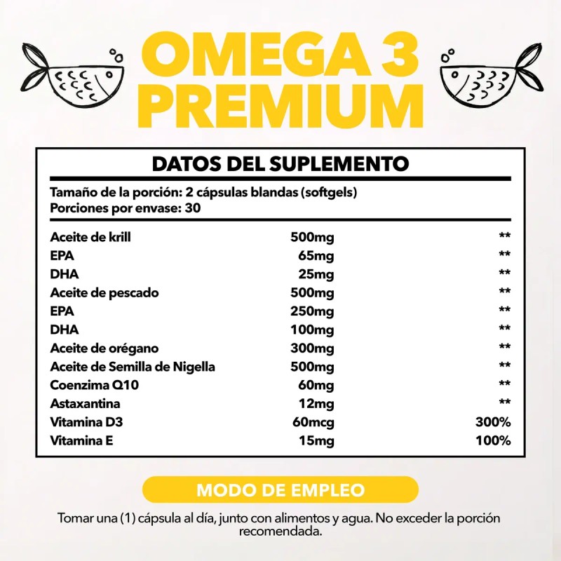 Omega 5en1 1900 Aceite Puro Salmón Salvaje