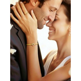 Bestyle Heart Bangle Loveknot Bracelet Women's Adjustable Open Mesh Bracelets Bracelet Accessory Gift for Women Mother Girls Silver Gold Black Rose Gold, Copper