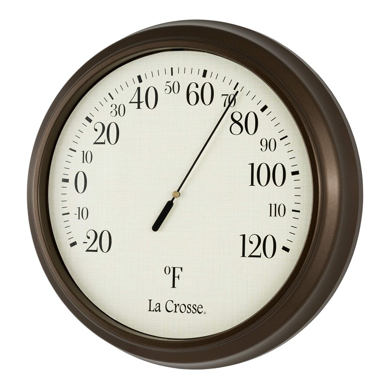 LaCrosse 104-108 8" Analog Round Dial Thermometer, 8", Brown