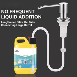 47" Under Counter Soap Dispenser Tube for Kitchen Sink, Sink Soap Dispenser Extension Tube Kit with 2 Upgraded Check Valve, Never Fill The Little Bottle Again, Mother's Day Gifts 2025 - Color: Extension Tube
