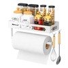 MAYZOLOP Paper Towel Holder with Shelf, One Hand Tear, Paper