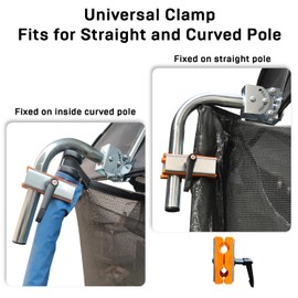 Trampoline Basketball Hoop, Lightweight Universal Board with 2 Pcs Mini Basketball and Pump, Easy to Assemble Fit for Curved Pole or Straight Pole