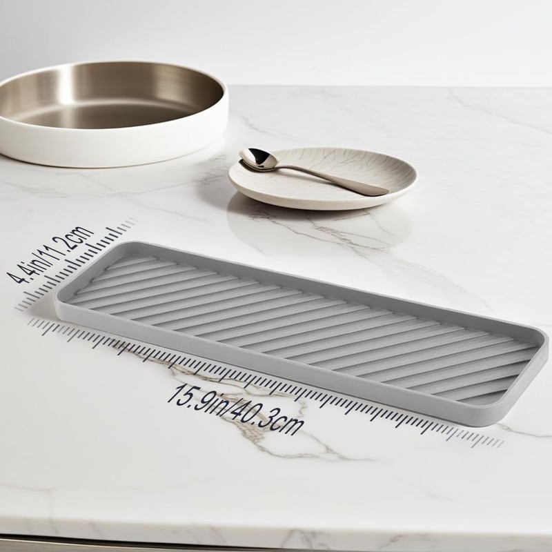 HvOvMvE Silicone Organizer Tray for Kitchen Sinks and Bathrooms. Dishwasher-Safe,