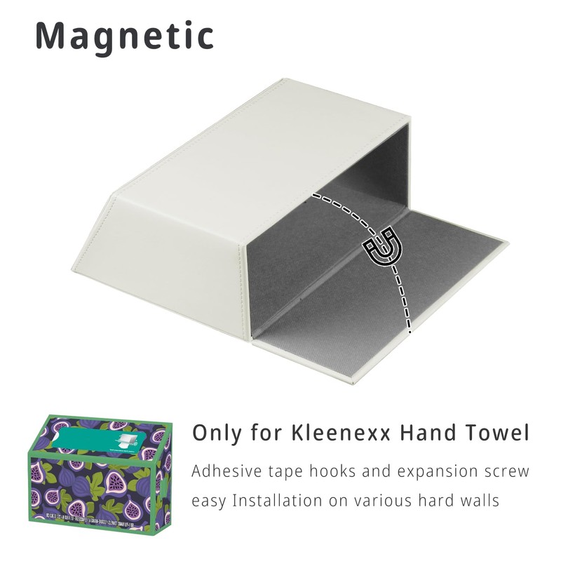 Hand Towels Box Cover,PU Leather Wall-Mounted Tissue Box Cover Holder