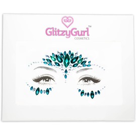 Face Gems Irridescent Temporary Tattoo Stickers Acrylic Crystal Holographic Glitter Stickers Waterproof Face Jewels Rhinestone for Party, Rave Festival, Dress-up (Ice Maiden)