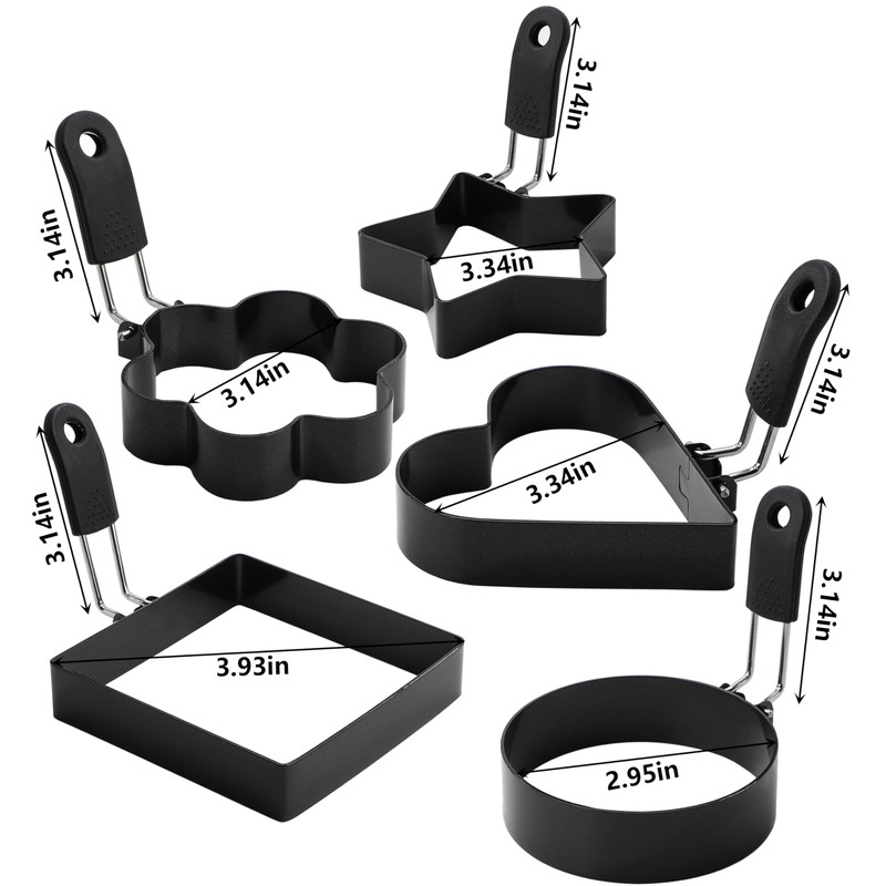 Egg Rings for Frying Eggs Nonstick 5 Packs Egg Ring