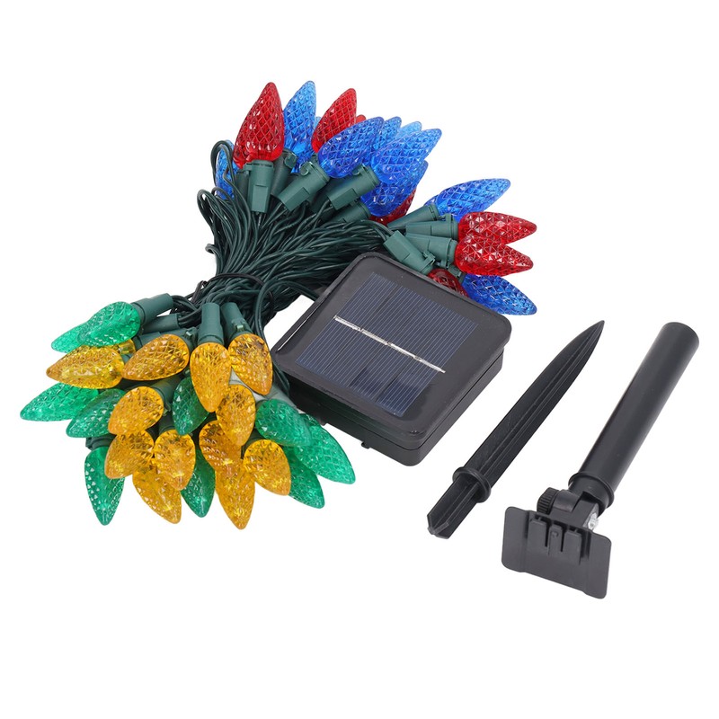 Solar Decorative Lights Strawberry Shape Waterproof Plastic Battery Box Powered