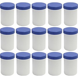 15 75ml Salve Tin Containers Cream/Ointment Kruke High Capacity with Blue Lids – Made in Germany