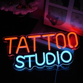 UExnkj-Y Tattoo Neon Sign For Wall Decor, Tattoo Studio Neon Sign Dimmable Tattoo Neon Light for Bedroom Tattoo Shop Salon Studio Garage Man Cave Game Room Wall Decoration