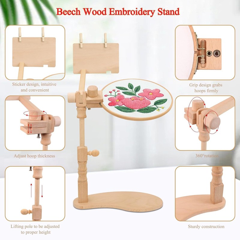 guofa Embroidery Hoop Stand, Hands Free Cross Stitch Stand for
