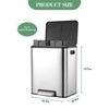 8 Gallons/30 L Dual Trash Can with Lid, Stainless Steel