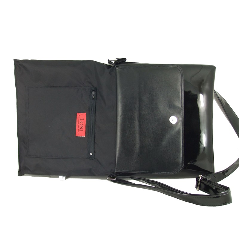 LONI Cool Patent Cross-Body Shoulder Bag