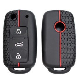 Chaexii Chaexii VW Autoschlssel Hlle fr Volkswagen Polo Golf 3/4/5/6 Skoda Passat Seat Schlsselhlle, 3 Tasten Passat Silikon Schlsselbox,VW Polo Autoschlsselschutz