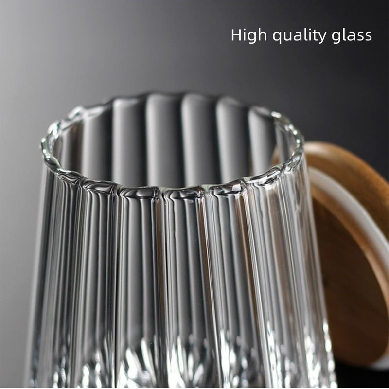 TINGJUNN Glass Coffee and Tea Jar, Airtight Glass Jar ,