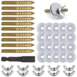 Set of 10 Branch Screws Fastening Set Stainless Steel for DIY Platform Stand Attachment to Cage DIY for e.g. Bird Cages, Seating Boards, Perches and Nest Accessories