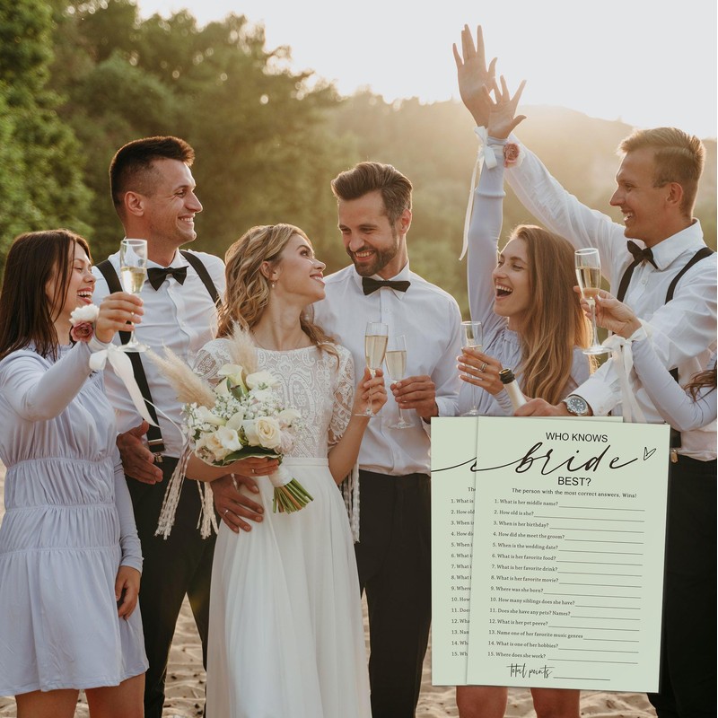 Bridal Shower Games, Who Knows The Bride Best, 25Pcs Minimalist