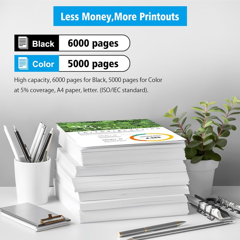 LC406XL Compatible Ink Cartridges 4 Colors High Capacity Black 6000