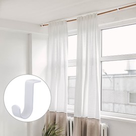 Sumnacon 3Pcs Ceiling Mount Curtain Rod Brackets,Metal Single Curtain Rod Hanging Brackets for 5/8-1Inch Rod,Heavy Duty Rod Brackets for Living Room Bedroom Curtain Drapery Rod, White