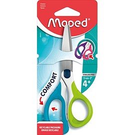 Maped - School and craft scissors SENSOFT 13 cm - asymmetric - rounded blades - green