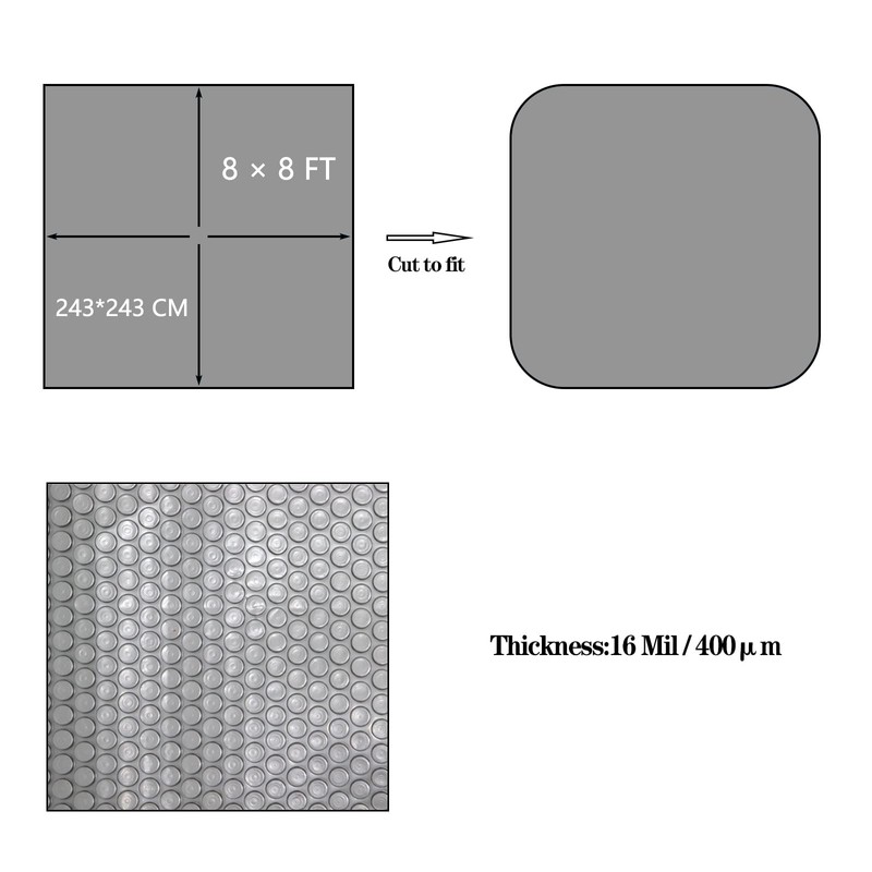 Hot Tub Bubble Blanket - 8 x 8 FT 16-Mil