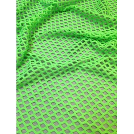 Big Hole Diamond Mesh on Stretch Polyester Spandex Fabric by The Yard (NEON Green)