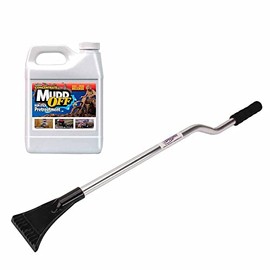 Speedway Motors Mudd Off Mud Release Agent 32 oz Concentrate with Deluxe Mud Scraper Tool 32 Inch Handle 4.5 Inch Blade Non Stick Dirt Repellent for Off Road Race Car Cleaning Kit
