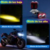 Faros Led Para Moto H4 Ba20d H6 Doble Lente Luz