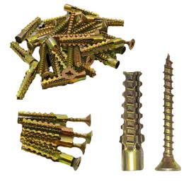 25Sets Heavy Duty Hollow Wall Drywall Metal Anchor with Screws,Tree Anchor Loose Hinge Hole Repair Kits,for Concrete Wall, Plaster Wall and Wooden Wall(6 * 32mm)