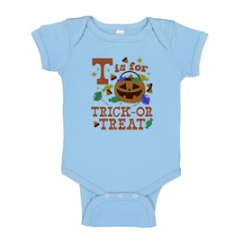 TATY Kids T is for Trick or Treat Baby Infant One Piece Bodysuit 18 Months Light Blue