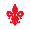 Fleur DE LIS Stylized Lily Fleur-de-LYS Fleur-de-lis Decal Sticker for Car Truck SUV Bumper Window (Red)